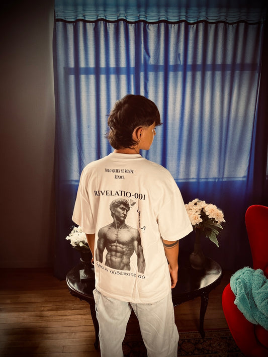 Camiseta Blanca — REVELATIO_001 (Oversize 250 GSM) (Rare 1-20)